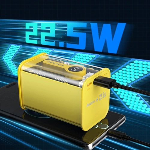 Powerbank AWEI P180K 20000mAh 22.5W czarny/black USB/PD + wyświetlacz