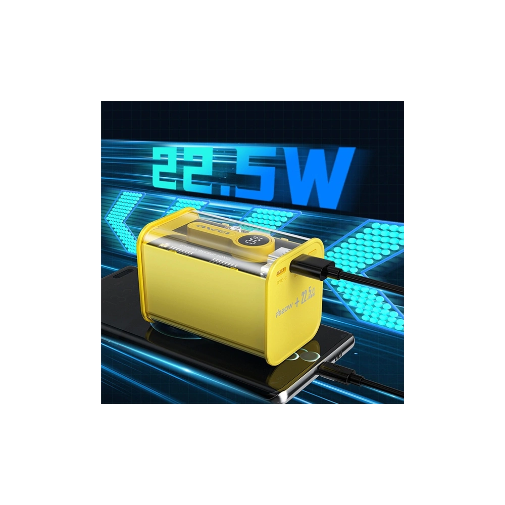 Hurtownia GSM - Powerbank AWEI P180K 20000mAh 22.5W černý/black USB/PD + displej - AWEI139 - {ean13} - Hurt