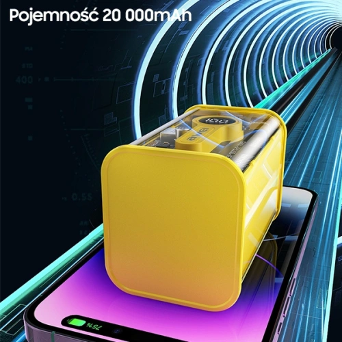 Powerbank AWEI P180K 20000mAh 22.5W czarny/black USB/PD + wyświetlacz