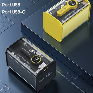 AWEI P180K 20000mAh 22.5W fekete/powerbank USB/PD + kijelző