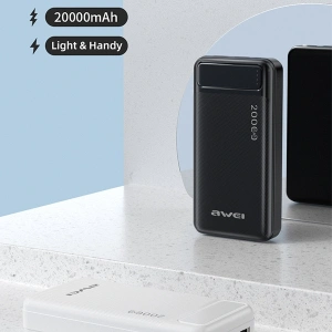 Hurtownia GSM - Powerbank AWEI P6K 20000mAh černý/black 2xUSB/PD/microUSB - AWEI140 - {ean13} - Hurt