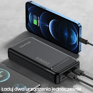 Hurtownia GSM - Powerbank AWEI P6K 20000mAh czarny/black 2xUSB/PD/microUSB - AWEI140 - {ean13} - Hurt