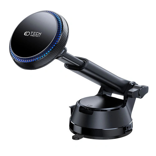 Uchwyt samochodowy z ładowarką bezprzewodową Tech-Protect MM15W-V4 Magnetic MagSafe Dashboard Car Mount Wireless Charger 15W Black