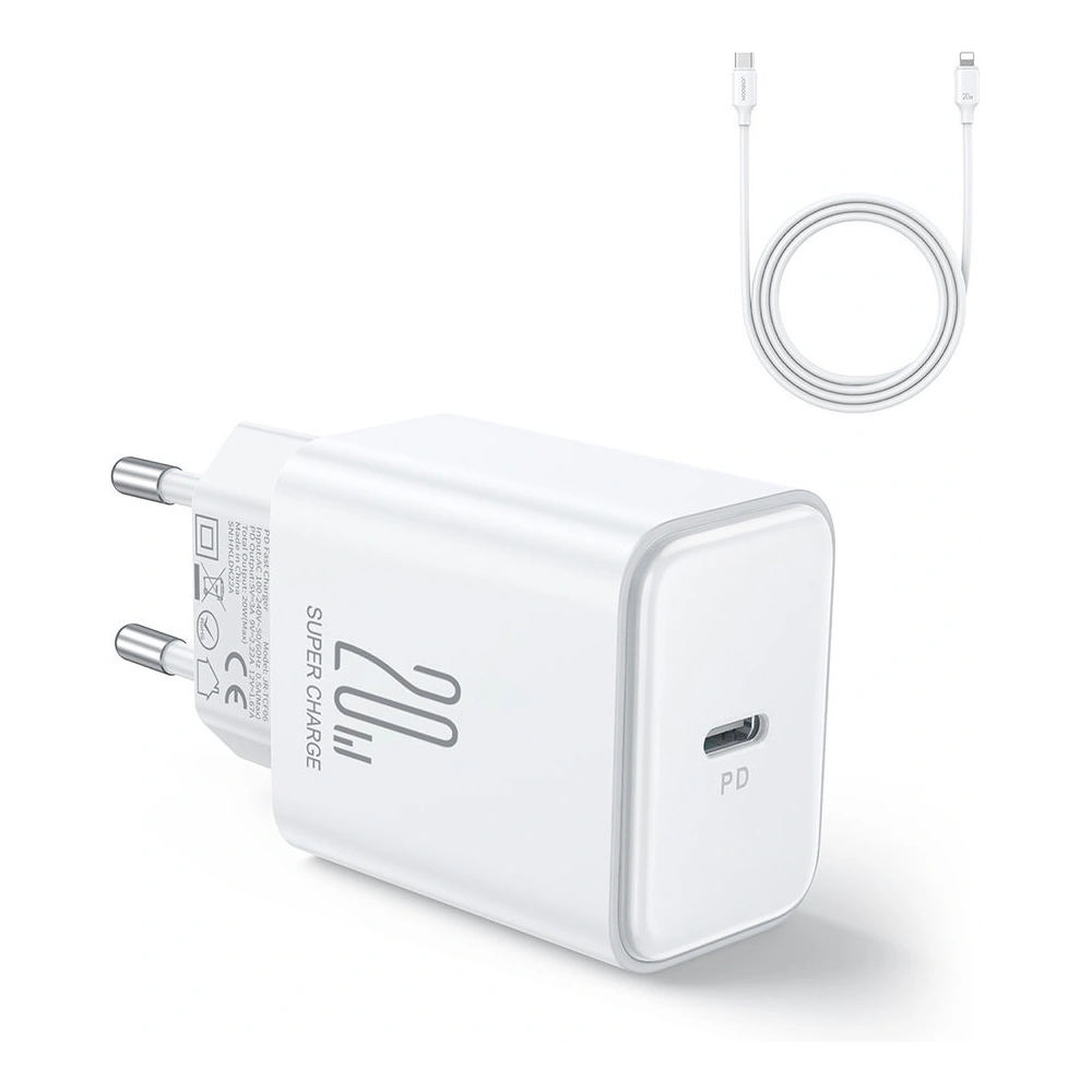 Hurtownia GSM - Hálózati töltő Joyroom JR-TCF06 20W USB C PD + USB-C/Lightning kábel - JYR734 - {ean13} - Hurt