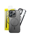 Etui Baseus Glitter Magnetic Apple iPhone 14 Pro Max (negru) + sticlă securizată + set de curățare