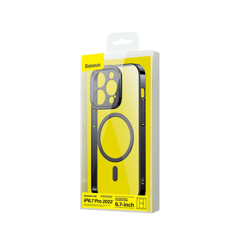 Wholesale Baseus Glitter Magnetic Apple iPhone 14 Pro Max (black) + tempered glass + cleaner kit - BSU4037 - {ean13} - Hurt