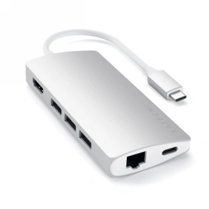Hurtownia GSM - Adapter HUB Satechi Alumínium Adapter V2 USB-C (USB-C, 3x USB-A, 4K HDMI, kártyaolvasó) (ezüst) - STH26 - {ean13} - Hurt