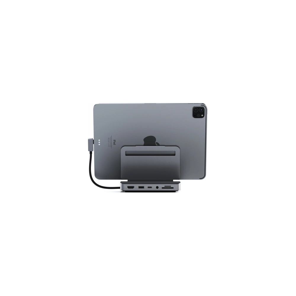 Hurtownia GSM - Suportul Satechi Aluminum Stand Hub pentru Apple iPad Pro (USB-C, USB-A, 4K HDMI, cititor de carduri micro/SD, port jack) (gri spațial) - STH27 - {ean13} - Hurt
