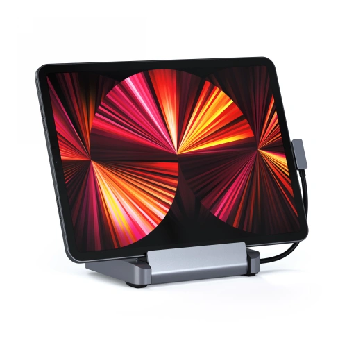 Podstawka Satechi Aluminum Stand Hub do Apple iPad Pro (USB-C, USB-A, 4K HDMI, czytnik kart micro/SD, jack port) (space gray)