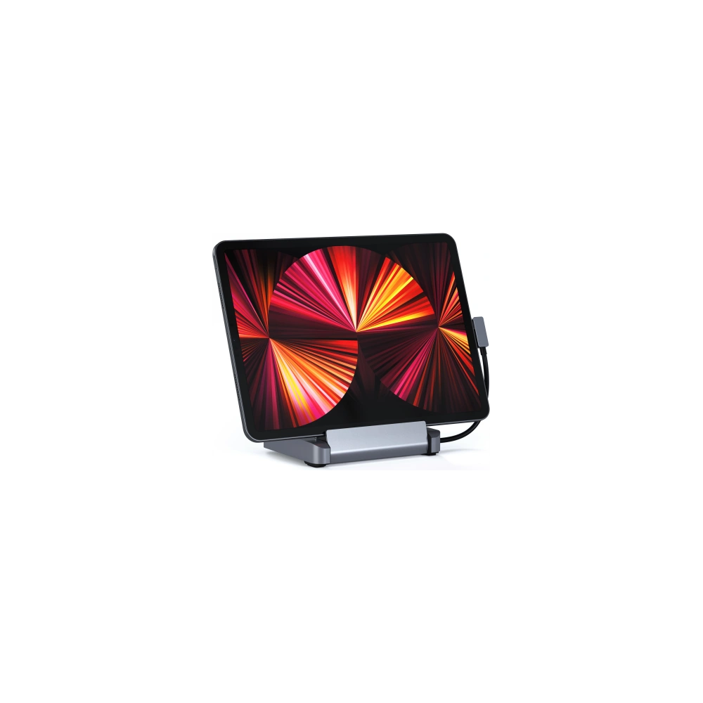 Hurtownia GSM - Suportul Satechi Aluminum Stand Hub pentru Apple iPad Pro (USB-C, USB-A, 4K HDMI, cititor de carduri micro/SD, port jack) (gri spațial) - STH27 - {ean13} - Hurt