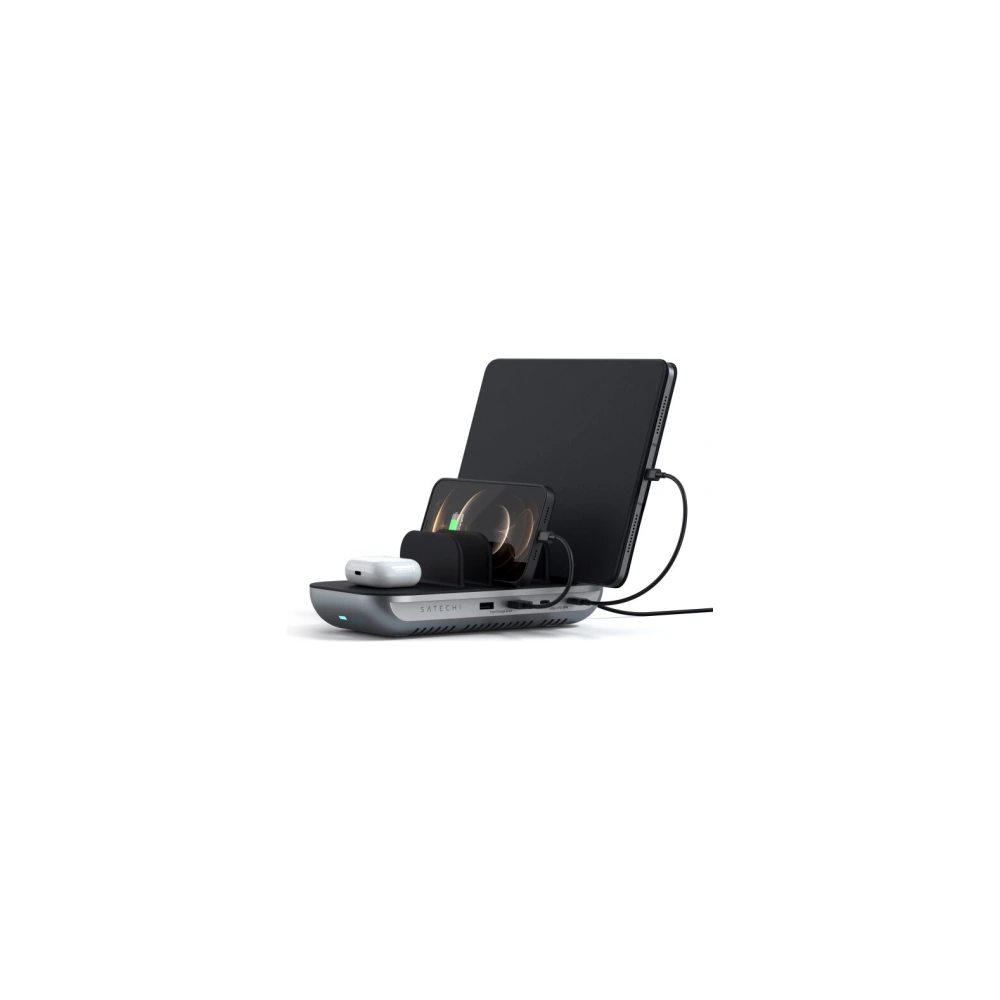 Hurtownia GSM - Töltőállomás Satechi Dock5 5 eszköz számára vezeték nélküli töltéssel (2x USB-C, 2x USB-A, QI vezeték nélküli) - STH28 - {ean13} - Hurt