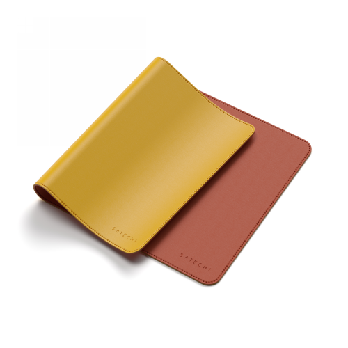 Hurtownia Satechi - 810086360161 - STH30 - Podkładka pod mysz Satechi Dual Eco Leather Desk dwustronna, eko skóra (yellow/orange) - B2B homescreen