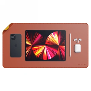 Wholesale Satechi Dual Sided Eco Leather Desk Mouse Pad Yellow/orange - STH30 - {ean13} - Hurt