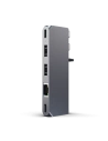 Adaptér HUB Satechi Pro Hub mini s dvojitým USB-C pro Apple MacBook (2xUSB-C, 2x USB-A, Ethernet, jack port) (space gray)