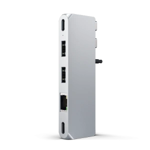 Hurtownia GSM - Adapter HUB Satechi Pro Hub mini z podwójnym USB-C do Apple MacBook (2xUSB-C, 2x USB-A, Ethernet, jack port) (silver) - STH35 - {ean13} - Hurt