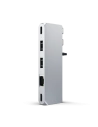 Adapter HUB Satechi Pro Hub mini mit dualem USB-C für Apple MacBook (2xUSB-C, 2x USB-A, Ethernet, Klinkenanschluss) (silber)
