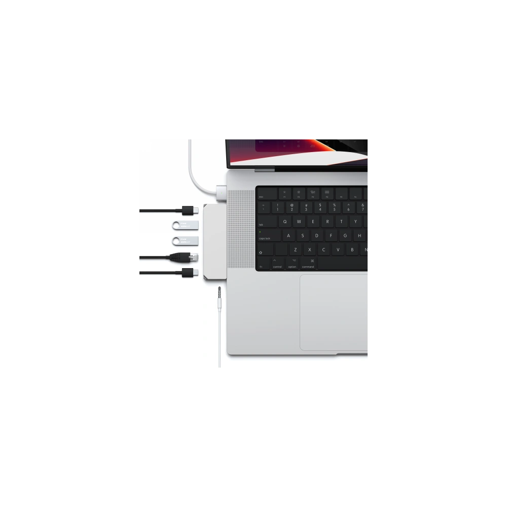 Hurtownia GSM - Adapter HUB Satechi Pro Hub mini dupla USB-C-vel Apple MacBookhoz (2xUSB-C, 2x USB-A, Ethernet, jack port) (ezüst) - STH35 - {ean13} - Hurt