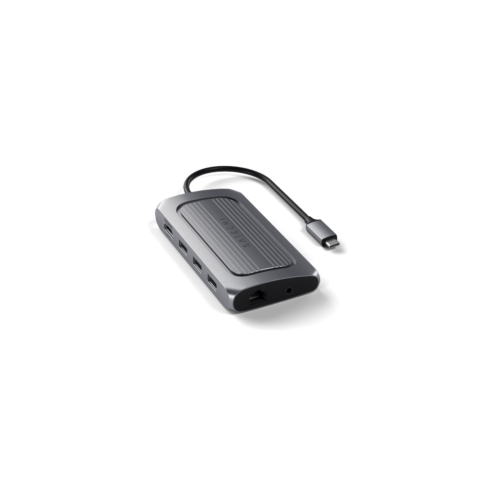 Hurtownia GSM - Adapter HUB Satechi Multiport USB-C (USB-C4, 3x USB-A, 8K HDMI, Ethernet, micro/SD kártyaolvasó, jack port) - STH37 - {ean13} - Hurt