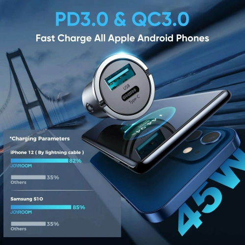 Ładowarka samochodowa Joyroom C-A35 2-port Car Charger PD 45W QC 3.0 Black