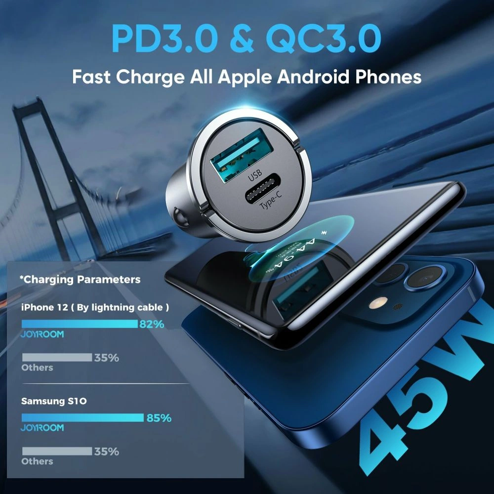 Hurtownia GSM - Automobilní nabíječka Joyroom C-A35 2-portová nabíječka do auta PD 45W QC 3.0 černá - JYR735 - {ean13} - Hurt