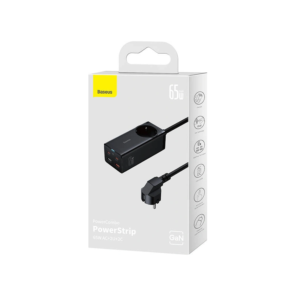 Hurtownia GSM - Ładowarka sieciowa/listwa zasilająca Baseus GaN3 Pro 2x USB + 2xUSB-C + AC, 65W - BSU4038 - {ean13} - Hurt