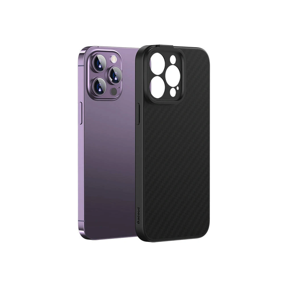 Hurtownia GSM - Magnetische Hülle Baseus Synthetic Fiber Series Apple iPhone 14 Pro (schwarz) + gehärtetes Glas + Reinigungsset - BSU4039 - {ean13} - Hurt