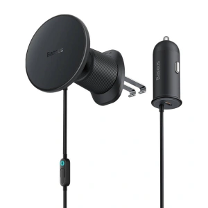 Hurtownia GSM - Magnetikus autós tartó Baseus CW01 rácsra USB-C töltővel, 15W + 25W (fekete) - BSU4041 - {ean13} - Hurt