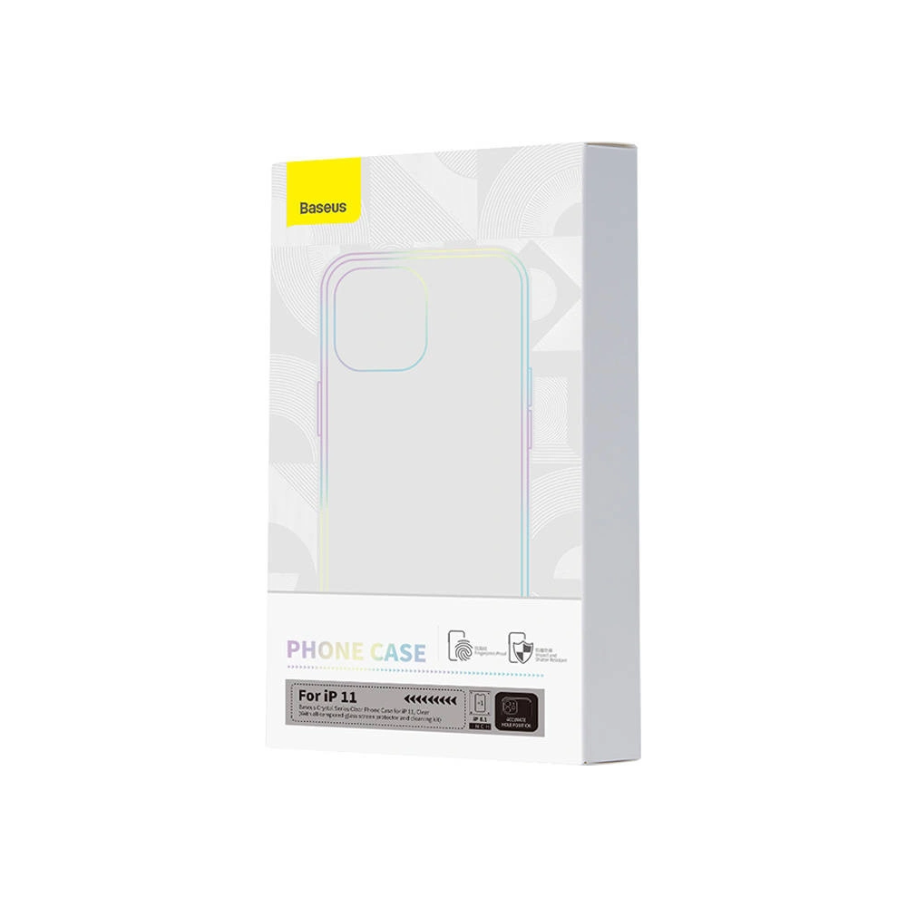 Hurtownia GSM - Etui Baseus Crystal Series Clear Apple iPhone 11 (transparent) + sticlă securizată + set de curățare - BSU4044 - {ean13} - Hurt