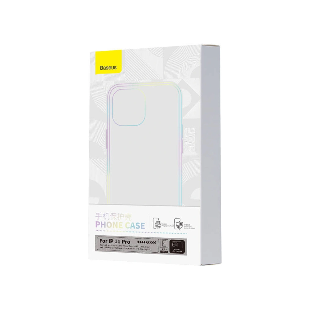Hurtownia GSM - Etui Baseus Crystal Series Clear Apple iPhone 11 Pro (transparent) + gehärtetes Glas + Reinigungsset - BSU4045 - {ean13} - Hurt