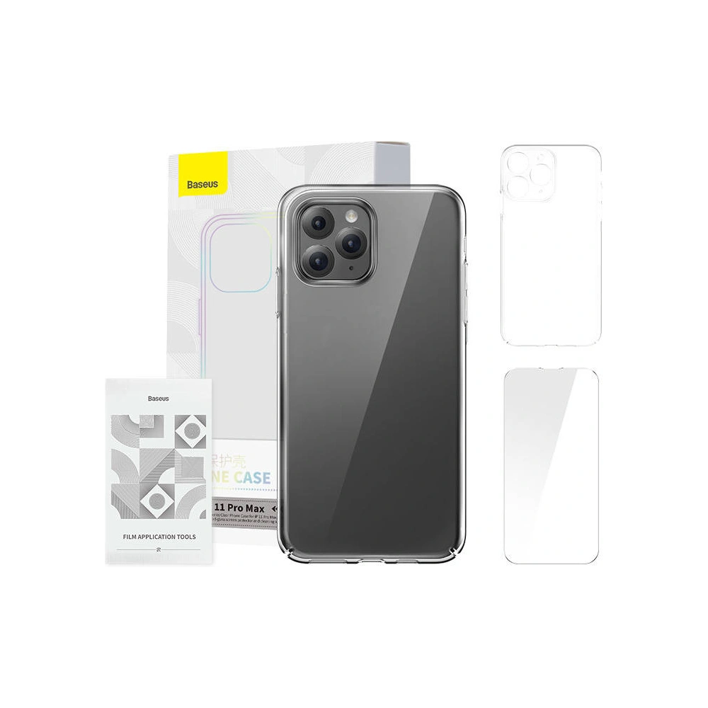 Hurtownia GSM - Etui Baseus Crystal Series Clear Apple iPhone 11 Pro Max (průhledné) + tvrzené sklo + čisticí sada - BSU4046 - {ean13} - Hurt