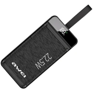 Hurtownia GSM - Powerbank AWEI P142K 50000mAh 22.5W czarny/black 3xUSB/PD/Lightning wyświetlacz + lampka LED - AWEI141 - {ean13} - Hurt