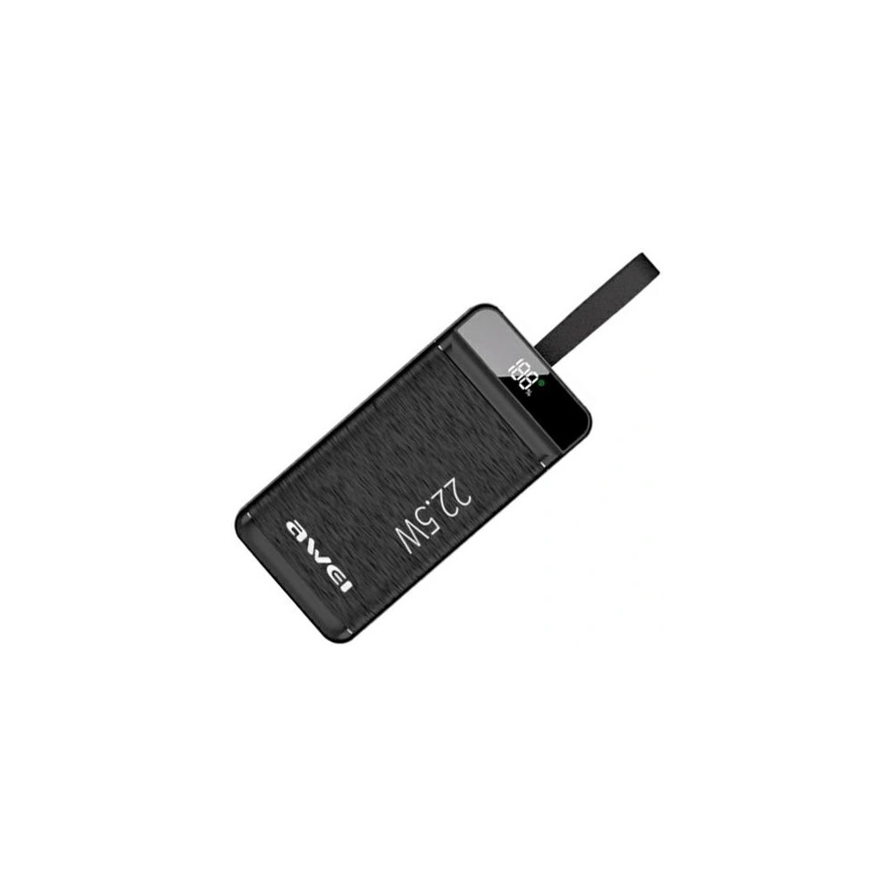 Wholesale AWEI P142K Powerbank 50000mAh 22.5W black 3xUSB/PD/Lightning display + LED light - AWEI141 - {ean13} - Hurt