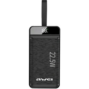 Hurtownia GSM - Powerbank AWEI P142K 50000mAh 22.5W czarny/black 3xUSB/PD/Lightning wyświetlacz + lampka LED - AWEI141 - {ean13} - Hurt