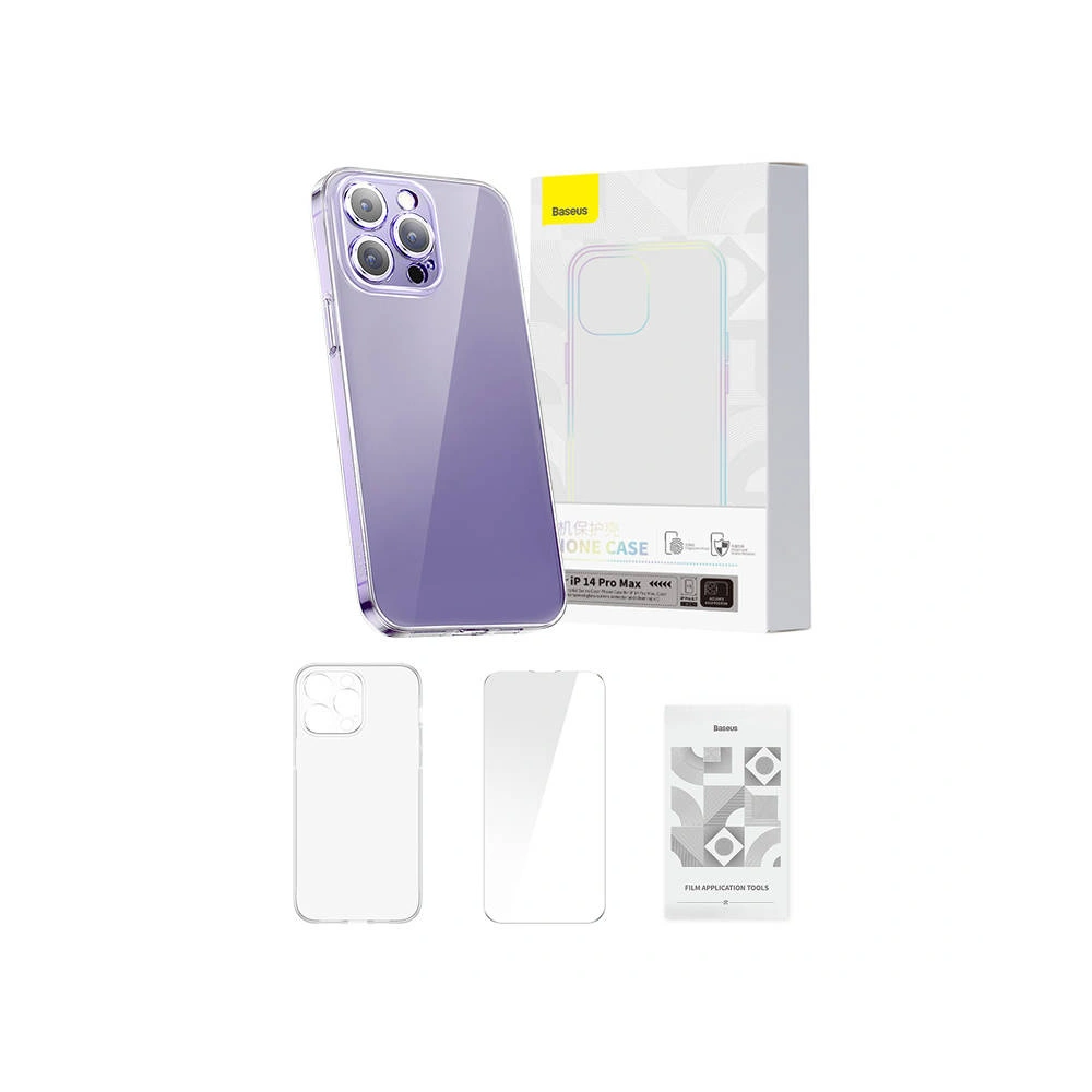Hurtownia GSM - Etui Baseus Crystal Clear Apple iPhone 14 Pro Max (transparent) + sticlă securizată + set de curățare - BSU4068 - {ean13} - Hurt