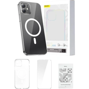 Hurtownia GSM - Etui Baseus Magnetic Crystal Clear Apple iPhone 12 (transparent) + sticlă securizată + set de curățare - BSU4069 - {ean13} - Hurt