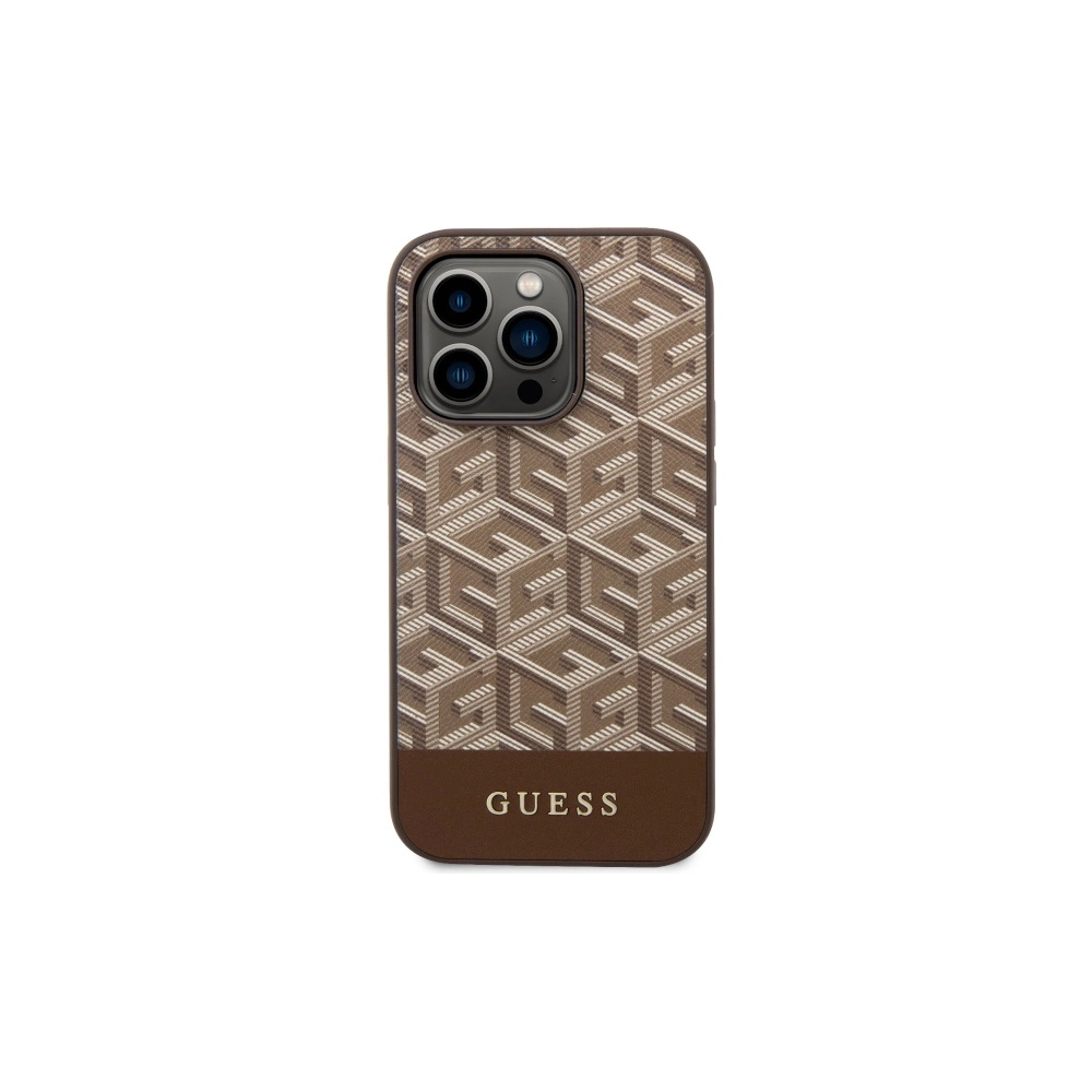Wholesale Guess GUHMP14LHGCFSEW Apple iPhone 14 Pro brown hard case GCube Stripes MagSafe - GUE2543 - {ean13} - Hurt