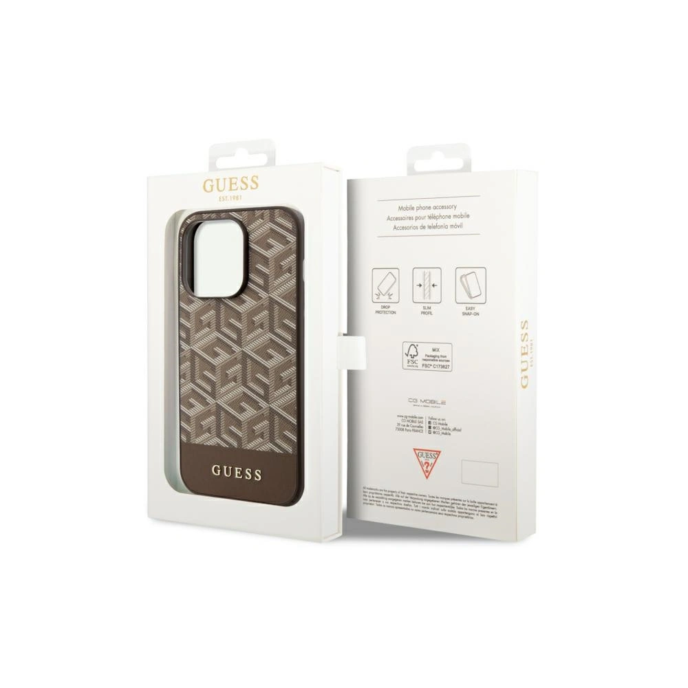 Hurtownia GSM - Etui Guess GUHMP14LHGCFSEW Apple iPhone 14 Pro maro/brown hard case GCube Stripes MagSafe - GUE2543 - {ean13} - Hurt