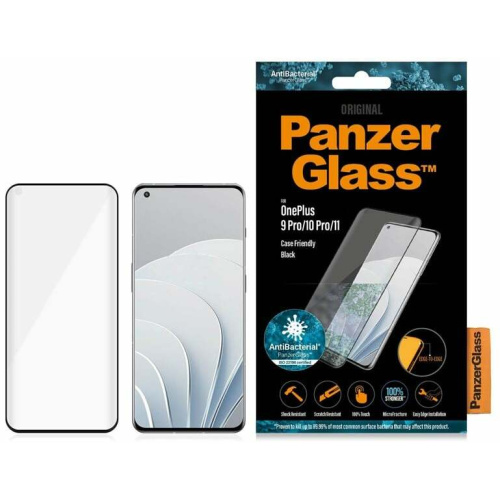 Hurtownia PanzerGlass - 5711724070204 - PZG386 - Szkło hartowane PanzerGlass E2E Microfracture OnePlus 9 Pro Case Friendly czarny/black Antibacterial - B2B homescreen