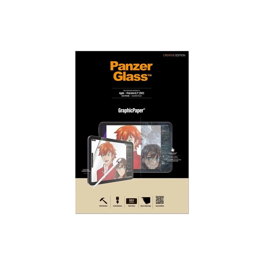Hurtownia GSM - Védőfólia PanzerGlass GraphicPaper Apple iPad mini 2021 (6. generáció) / iPad mini 8.3" 2024 7gen Case Friendly Antibakteriális - PZG393 - {ean13} - Hurt