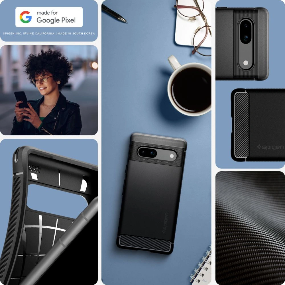 Hurtownia GSM - Etui Spigen Rugged Armor Google Pixel 7a Matt Fekete - SPN2862 - {ean13} - Hurt