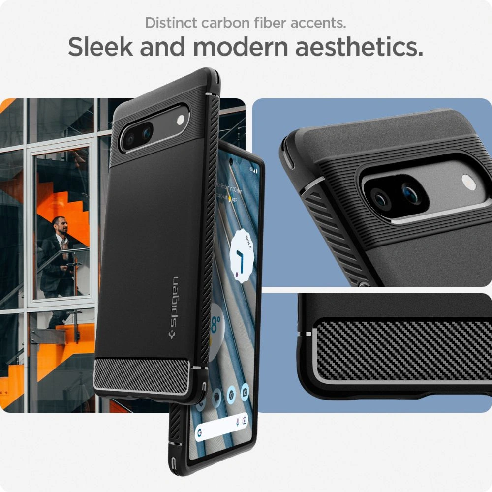 Hurtownia GSM - Etui Spigen Rugged Armor Google Pixel 7a Matt Fekete - SPN2862 - {ean13} - Hurt