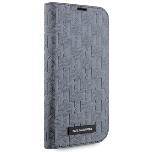 Etui Karl Lagerfeld KLBKP14LSAKLHPG Apple iPhone 14 Pro bookcase srebrny/silver Saffiano Monogram