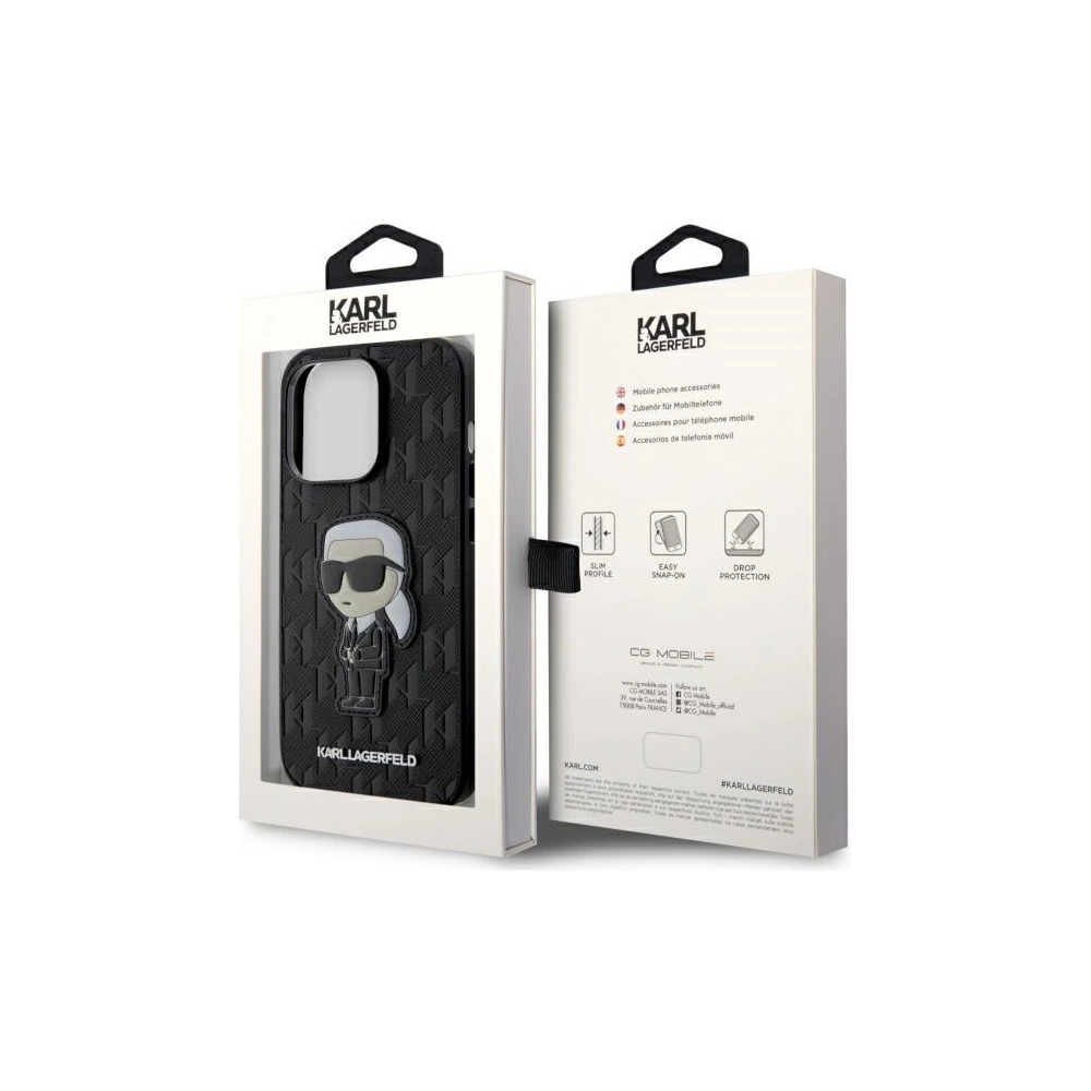 Hurtownia GSM - Etui Karl Lagerfeld KLHCP14LSAKHPKK Apple iPhone 14 Pro schwarz/schwarz Saffiano Monogram Ikonik - KLD1570 - {ean13} - Hurt