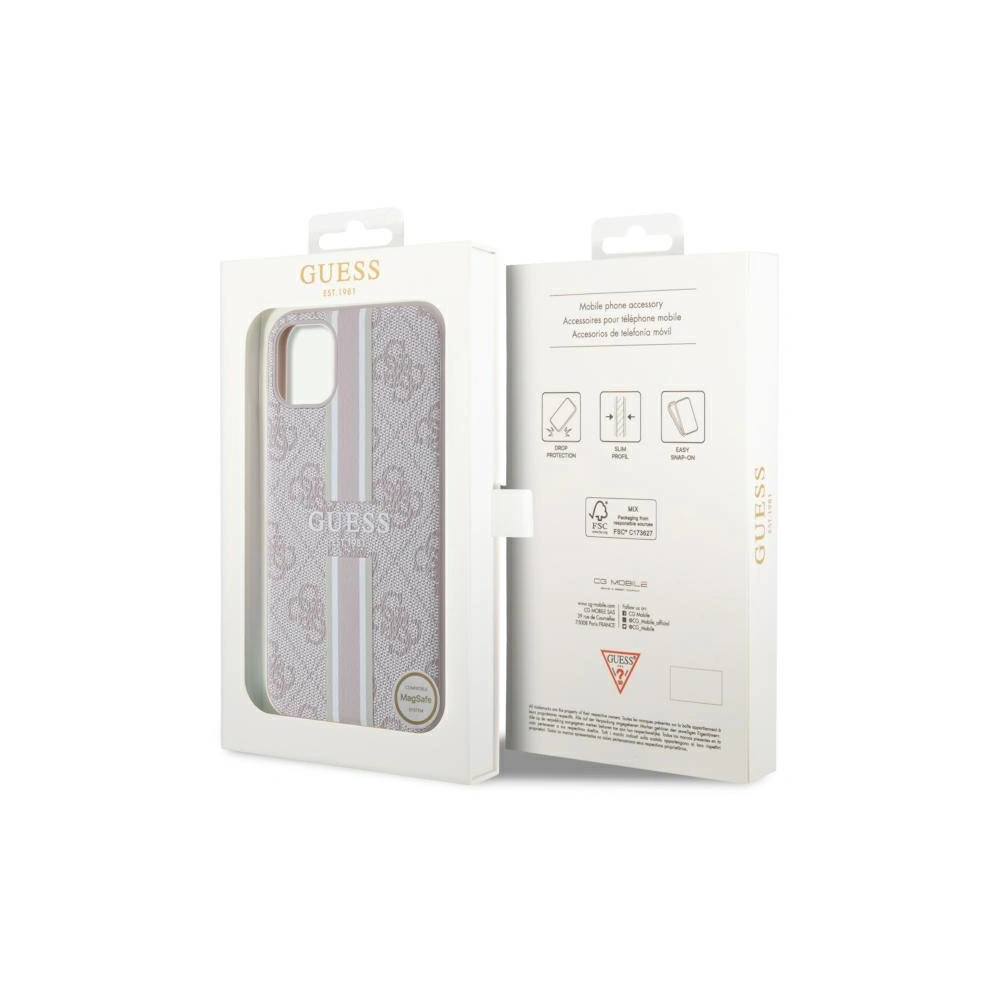 Wholesale Guess GUHMN61P4RPSP Apple iPhone 11/XR pink hardcase 4G Printed Stripes MagSafe - GUE2544 - {ean13} - Hurt