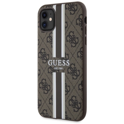 Etui Guess GUHMN61P4RPSW Apple iPhone 11/XR brązowy/brown hardcase 4G Printed Stripes MagSafe