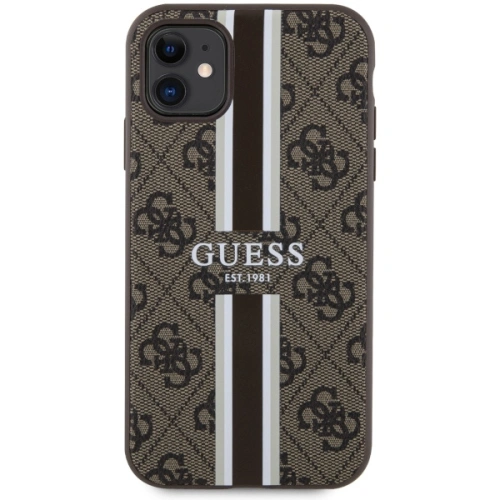 Etui Guess GUHMN61P4RPSW Apple iPhone 11/XR brązowy/brown hardcase 4G Printed Stripes MagSafe