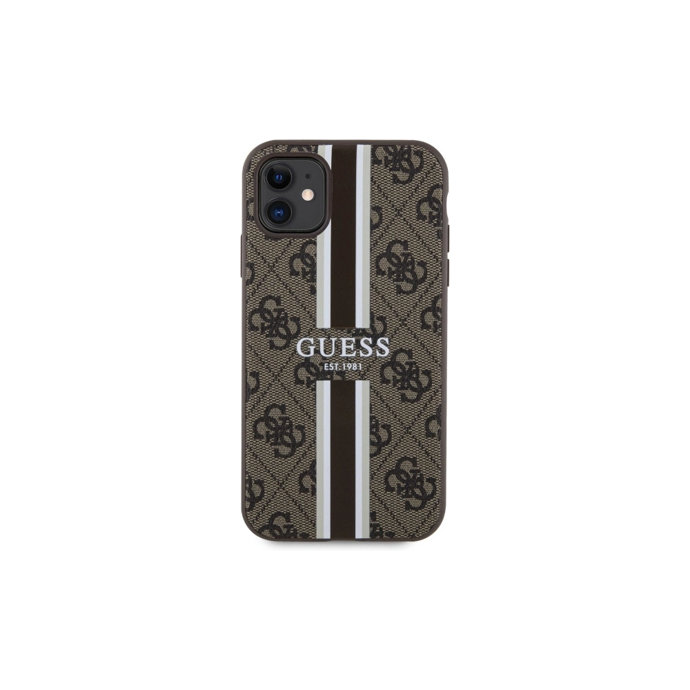Hurtownia GSM - Etui Guess GUHMN61P4RPSW Apple iPhone 11/XR maro/brown hardcase 4G Printed Stripes MagSafe - GUE2545 - {ean13} - Hurt