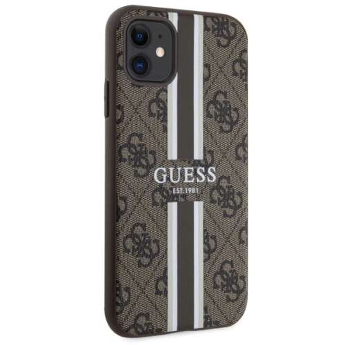 Etui Guess GUHMN61P4RPSW Apple iPhone 11/XR brązowy/brown hardcase 4G Printed Stripes MagSafe