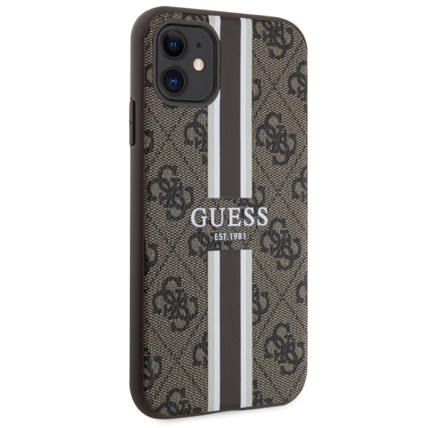 Kryt Guess GUHMN61P4RPSW Apple iPhone 11/XR brown hardcase 4G Printed Stripes MagSafe