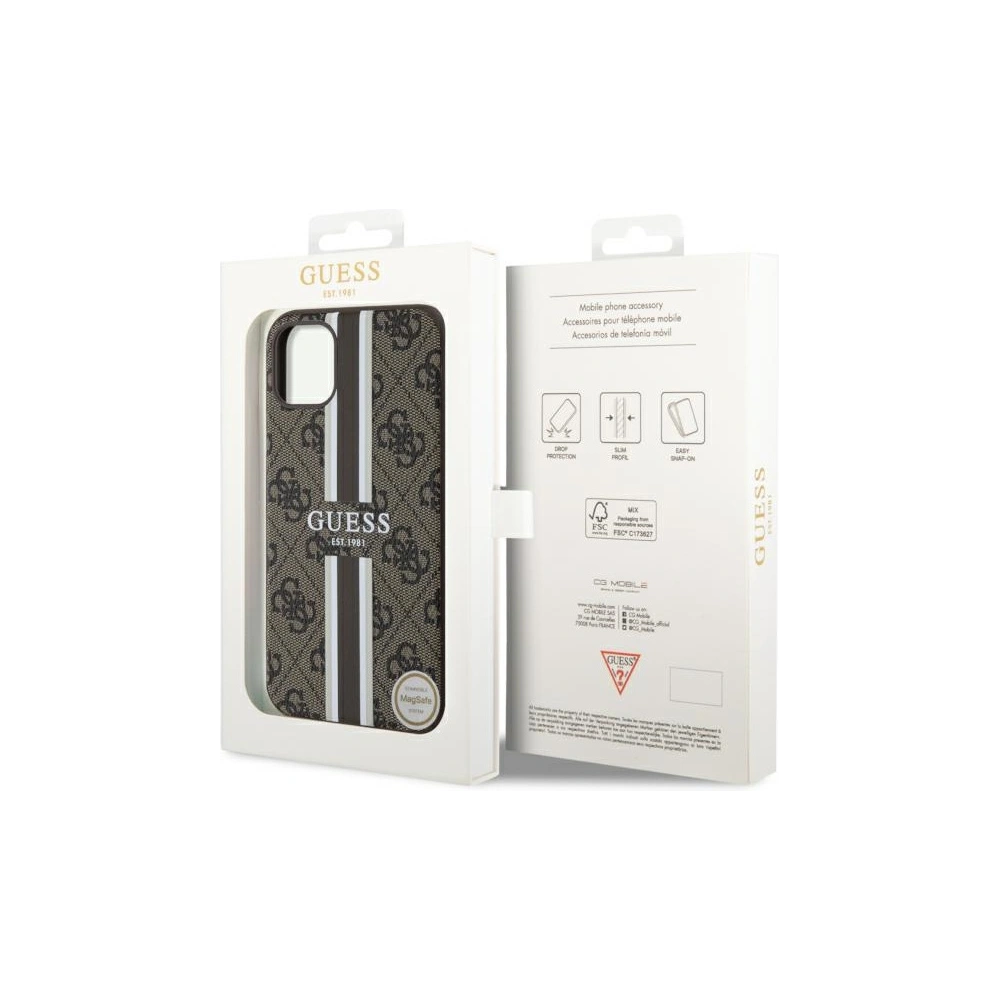 Hurtownia GSM - Etui Guess GUHMN61P4RPSW Apple iPhone 11/XR braun/hardcase 4G Printed Stripes MagSafe - GUE2545 - {ean13} - Hurt
